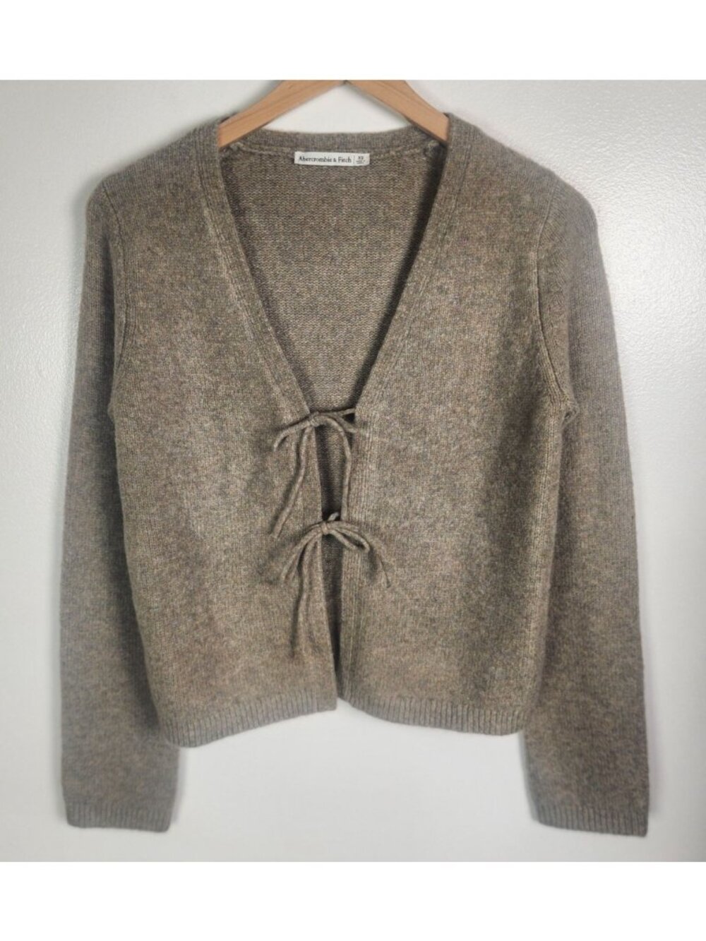 Abercrombie & Fitch Women's Sz. XS Brown Double Tie Long Sleeve Sweater